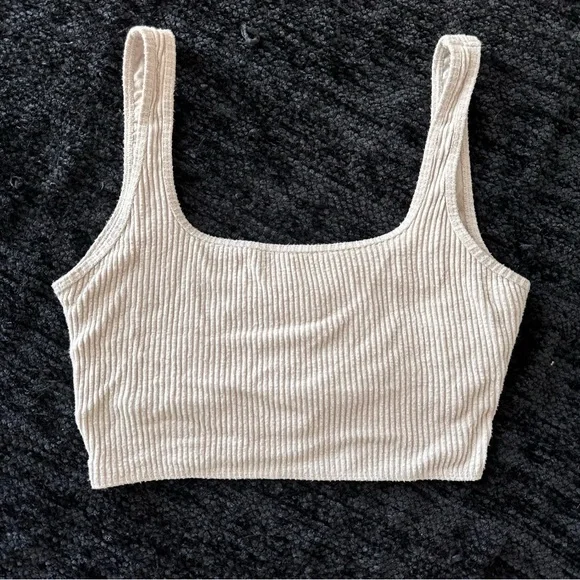 A&F Tap Bandeau Tank Top | Matching Shorts Available | Ribbed and Lined - Picture 1 of 8